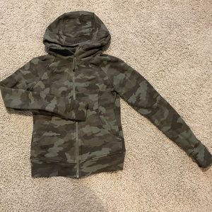 Lululemon camo scuba zip up hoodie